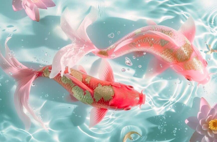 Magical koi fish swimming