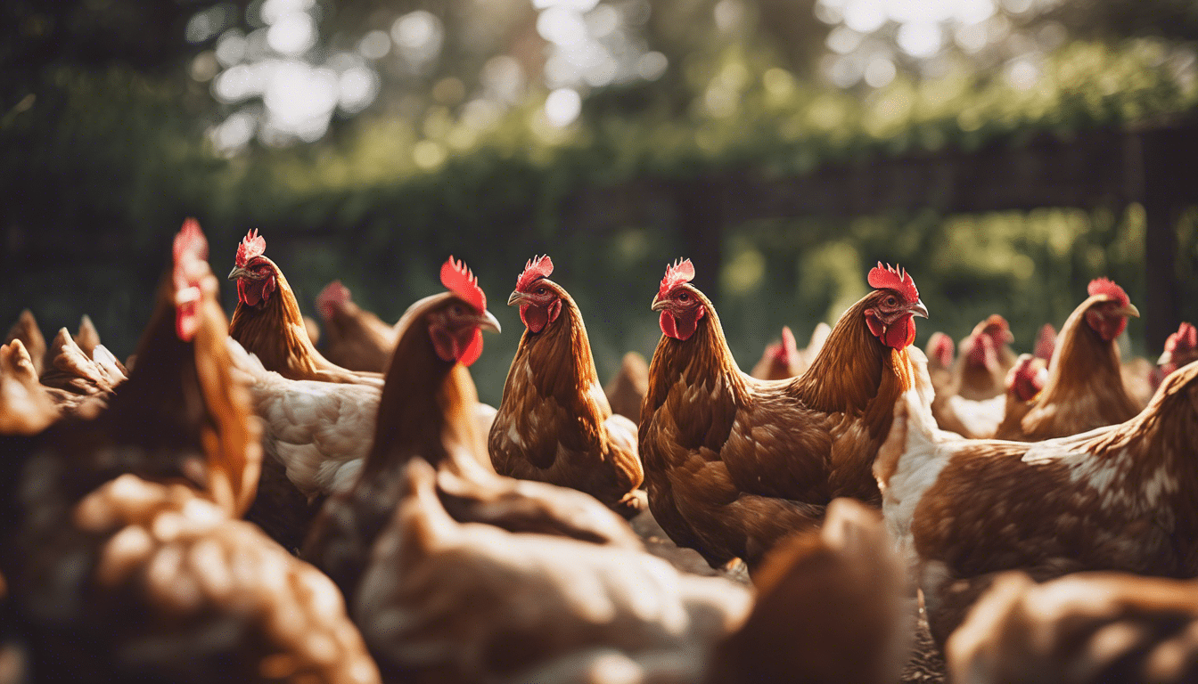 leer over het grootbrengen van kippen in een duurzame omgeving, inclusief tips voor natuurlijke voeding, huisvesting en gezondheidsbeheer.